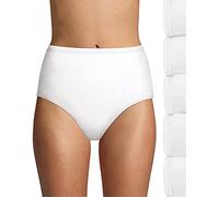 Hanes Damen-Slips, hohe Taille, leicht, feuchtigkeitsableitend, 6er-Pack, Weiß, 6er-Pack, 9