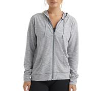 Hanes Damen Slub Knit Full, Textured Cotton Zip-up T-Shirt Hoodie for Women Hemd, Dada Gray Pe Heather, XL
