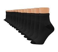 Hanes Damen Cool Comfort Knöchelsocken, weiche feuchtigkeitsableitende, Schuhgrößen 38-42, 14er-Pack Socken, Schwarz, 37-42 EU
