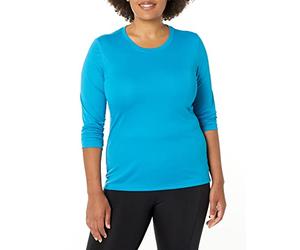 Hanes Damen Sport Cool Dri Performance T-Shirt, kurz- oder langärmelig, Underwater Blue, Mittel