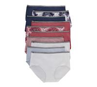 Hanes Damen Stretch-höschen, Feuchtigkeitsableitende Baumwoll-unterwäsche, 10er-Pack (Farben Können Variieren) Slip, Mehrfarbig, 34