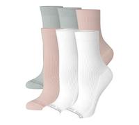 Hanes Damen Superweiche, Stretch No Show und Mid Crew, 6 Paar Socken, Pink, 37-42 EU (6er Pack)