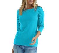 Hanes Damen T-Shirt mit Raglanärmeln aus Stretch-Baumwolle Hemd, Fliegender Türkis, X-Large
