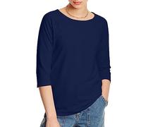 Hanes Damen T-Shirt mit Raglanärmeln aus Stretch-Baumwolle Hemd, Marineblau, X-Groß