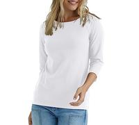 Hanes Damen T-Shirt mit Raglanärmeln aus Stretch-Baumwolle Hemd, weiß, XXL