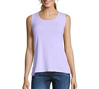 Hanes Damen Tanktop aus Baumwolle Hemd, Flieder Waschung, Groß