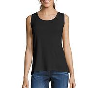 Hanes Damen Cotton Tank Hemd, Schwarz, X-Groß