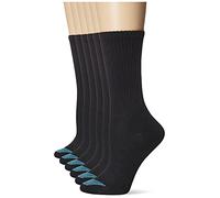 Hanes Damen Ultimate Lightweight Vent Crew 6er Pack Lässige Socken, Schwarz, Shoe Size: 8-12