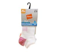 Hanes Damen, leicht, atmungsaktiv, 6 Paar Lässige Socke, Weiß/Mehrfarbig, 37-42 EU (6er Pack)