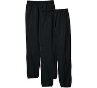 Hanes EcoSmart Herren-Jogginghose für Herren, sportliche Loungehose mit gerafften Bündchen (1 oder 2 Stück), Schwarz, 2 Stück, X-Groß
