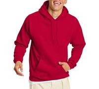Hanes EcoSmart Hoodie Midweight Fleece Pullover Hooded Sweatshirt for Men, tiefes rot, Large