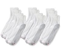 Hanes Full Cushion Ankle Socks with Grey Heel and Toe, 6-12-White