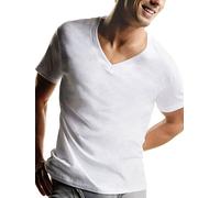 Hanes Herren 7er-Pack ComfortSoft Tagless V-Neck T-Shirt (Bonus-Pack) - Weiß - Large