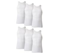 Hanes Herren Baumwolle Tank Unterhemden Pack, feuchtigkeitsableitende gerippte Tanks, leichte Baumwolle Tank Unterhemden 6er-Pack, 6 Stück in Weiß, L