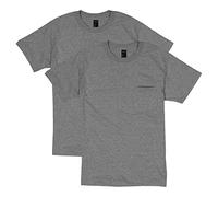 Hanes Herren Beefy Heavy Weight Cotton Pocket Tee, Voll Geschnittenes, 1 T-Shirt, Charcoal Heather - 2er-Pack, 3X-Groß