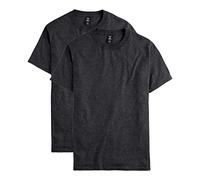 Hanes Herren Beefy, Heavyweight Cotton Tee, 1 Or 2 Pack, Big & Tall T-Shirt, Charcoal Heather - 2er-Pack, Large Hoch