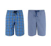 Hanes Herren Big and Tall Woven Cotton Pyjama Sleep Shorts (2er Pack), Galapagos-Blau und Marineblau, 5XL Tall
