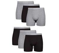 Hanes Herren Boxershorts Retroshorts – Cool Dri, Baumwolle – 6er-Pack Schwarz/Grau Small
