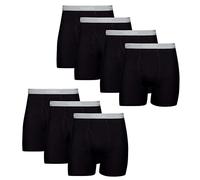 Hanes Herren Boxer Briefs, Cool Dri Moisture-Wicking Underwear, Cotton No-Ride-up for Men, Multi-Packs Available Retroshorts, Schwarz, 7 Stück, Large (7er