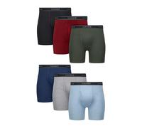 Hanes Herren Boxer Briefs, Cool Dri Moisture-Wicking Underwear, Cotton No-Ride-up for Men, Multi-Packs Retroshorts, Grün/Rot/Blau, XX-Large (6er