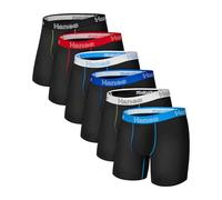 Hanes Herren Boxershorts Retroshorts, Baumwoll-Stretch, Schwarz, 6er-Pack, XXX-Large