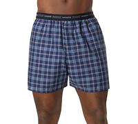 Hanes Herren-Boxershorts, gewebt, mit offenem Bund, 2 Stück, Plaid, Large