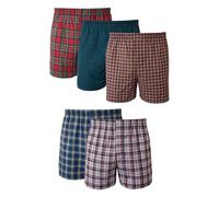 Hanes Herren-Boxershorts Schottenkaro mit freiliegendem Bund Mehrfarbig Größe S