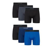 Hanes Herren-Boxershorts, Stretch, feuchtigkeitsableitend, 6er-Pack, Schwarz/Blau/Grau, Small