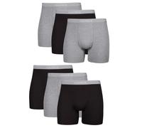 Hanes Herren-Boxershorts, weich, atmungsaktiv, Baumwolle, ComfortFlex-Bund, Multipack, Slips, Unterw sche, 6er-Pack, Schwarz/Grau, Gr e L