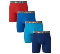 Hanes Herren Comfort Flex Fit Boxer Briefs, Ultra Soft Cotton Modal Blend Underwear, 4-Pack Retroshorts, Rot/Blau/Marineblau, 4 Stück, X-Large (4er Pack)