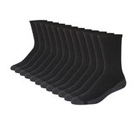 Hanes Herren ComfortBlend Max Cushion Crew Socken, 6er-Pack, Schwarz, Schuhgröße: 39-46