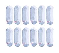 Hanes Herren Double Low Cut Socken 12 Paar Pack, erhältlich in Big & Tall, Weiß/Grau, 37.5-46 EU