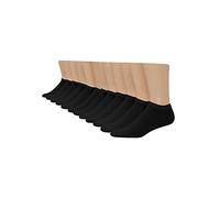 Hanes Socken Double No-Show Herren – 12 Paar, Schwarz, Gr. 37,5–46