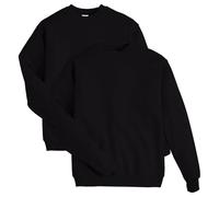 Hanes Herren EcoSmart Fleece Sweatshirt Baumwollmischung Pullover Crewneck Sweatshirt für Männer 1er oder 2er Pack wählbar, Schwarz, 2 Stück, Medium