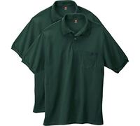 Hanes Herren Poloshirt EcoSmart, Kurzarm, 2er-Pack, Deep Forest, XX-Large