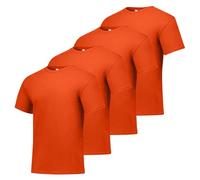 Hanes Herren T‑Shirt Essentials, Kurzarm, Orange, 4er Pack, Klein
