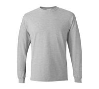 Hanes Herren Essentials Long-Sleeve T-Shirt Pack, Crewneck Cotton Tees for Men, 2-Pack Hemd, Leichter Stahl, Mittel (2er
