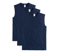 Hanes Herren Essentials Midweight T Pack, Cotton Muscle Tank Shirts, 3er-Pack, Athletic Navy, Klein