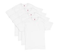 Hanes Essentials Herren T-Shirt Pack, Herren Kurzarm Tees, Crewneck Baumwolle T-Shirts für Männer, Vorteilspack, Weiß - 4 Stück, Klein