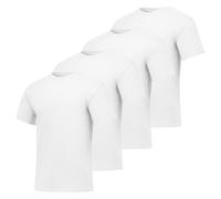 Hanes Essentials Herren T-Shirt Pack, Herren Kurzarm Tees, Crewneck Baumwolle T-Shirts für Männer, Vorteilspack, Weiß - 4 Stück, Klein