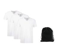 Hanes Herren Feuchtigkeitsableitendes Performance-Unterhemd mit Rundhalsausschnitt oder V-Ausschnitt, 3er-Pack mit Tragetasche, klassische Passform, V-Ausschnitt_Wei , L
