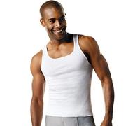 Hanes Herren Geripptes Tanktop Baumwolle Unterhemd Tank 6er-Pack, Weiss/opulenter Garten, Mittel
