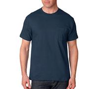 Hanes Herren Heavyweight Pocket T-Shirt, Beefy-T Full-Cut Cotton Pocket Tee für Männer, Crewneck T-Shirt für Männer, 1er oder 2er Pack, Marineblau, 1 Stück, L