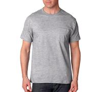 Hanes Herren T-Shirt Beefy Kurzarm mit Tasche, Leichter Stahl, X-Groß