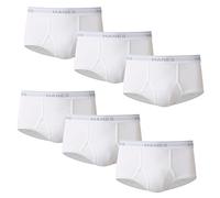 Hanes Herren Herren Unterwäsche Pack Full Rise Weiß Baumwolle Unterhose Feuchtigkeitsab Slip, 6 Stück in Weiß, S EU