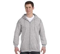 Hanes Herren-Kapuzenpullover aus schwerem Fleece mit Reißverschluss – Grau – Small