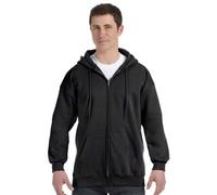 Hanes Herren-Kapuzenpullover aus schwerem Fleece mit Reißverschluss - Schwarz - X-Large