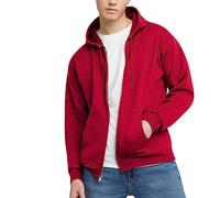 Hanes Herren Kapuzenpullover EcoSmart Fleece Reißverschluss Front Kapuzenpullover Baumwollmischung Fleece Kapuzenpullover Mittelschwerer Reißverschluss, tiefes rot, Large