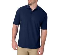 Hanes Herren Pique Short Sleeve Shirt, Three-Button Midweight Polo for Men Hemd, Marineblau, L