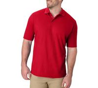 Hanes Herren Piqué-Poloshirt, Kurzärmelig, DREI Knöpfe, Mittelschwer, Hemd, tiefes rot, XL